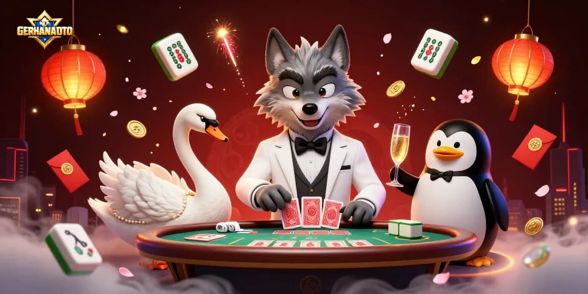 GERHANATOTO menampilkan permainan baccarat dengan karakter lucu dan banyak elemen meriah