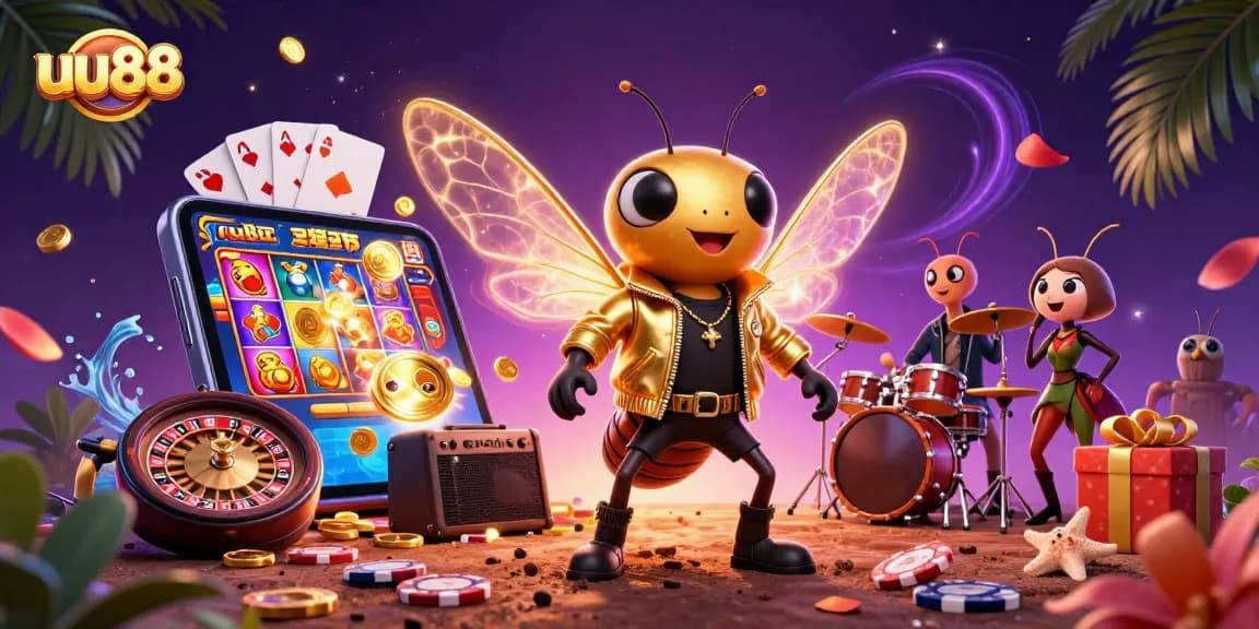 uu88 brings excitement with a cicada rock star and vibrant casino themes