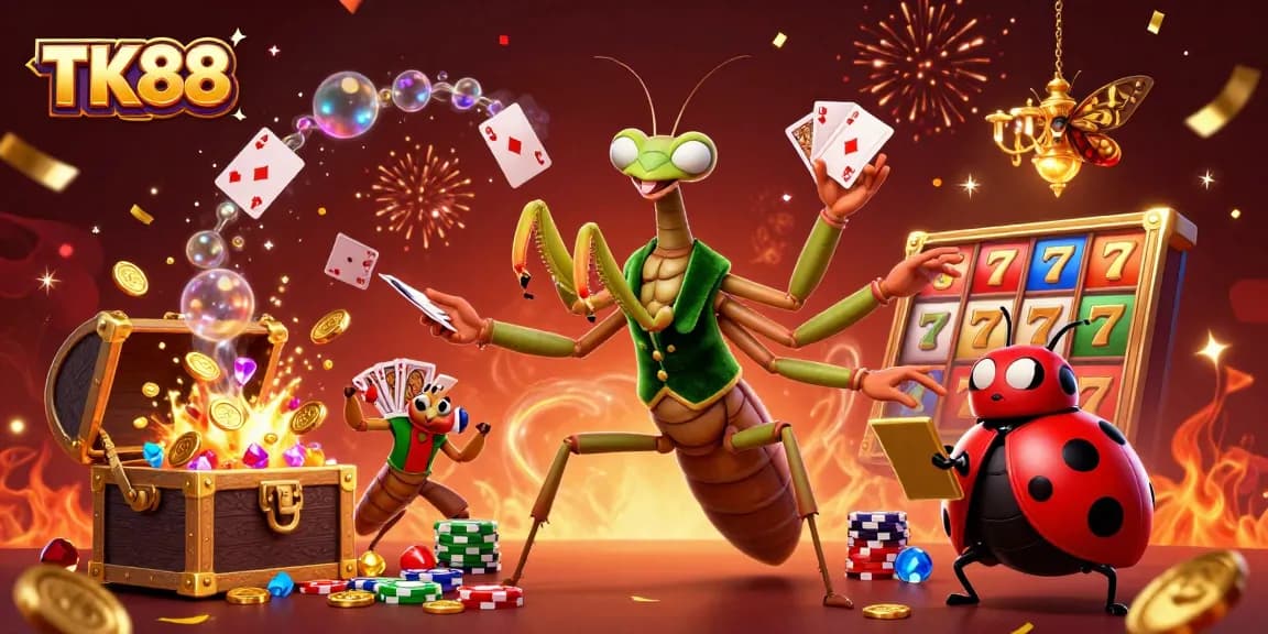 Engage with TK88's thrilling casino adventure featuring vibrant characters and dynamic gameplay elements.