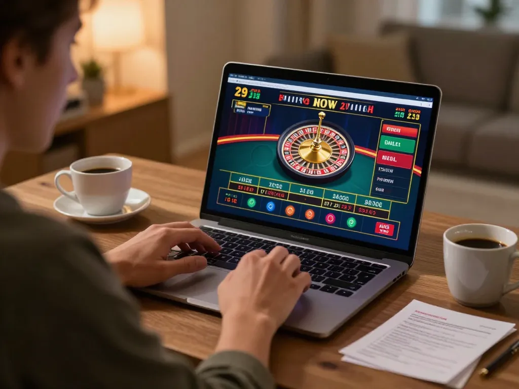 Player enjoying live roulette on trang chủ kp88, showcasing engaging online gaming environment at home