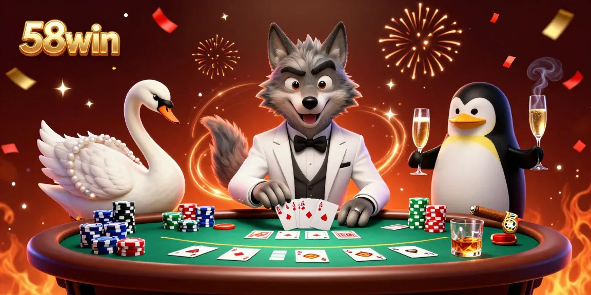Engage in thrilling gameplay at 58win with the debonair wolf, elegant swan, and sophisticated penguin.