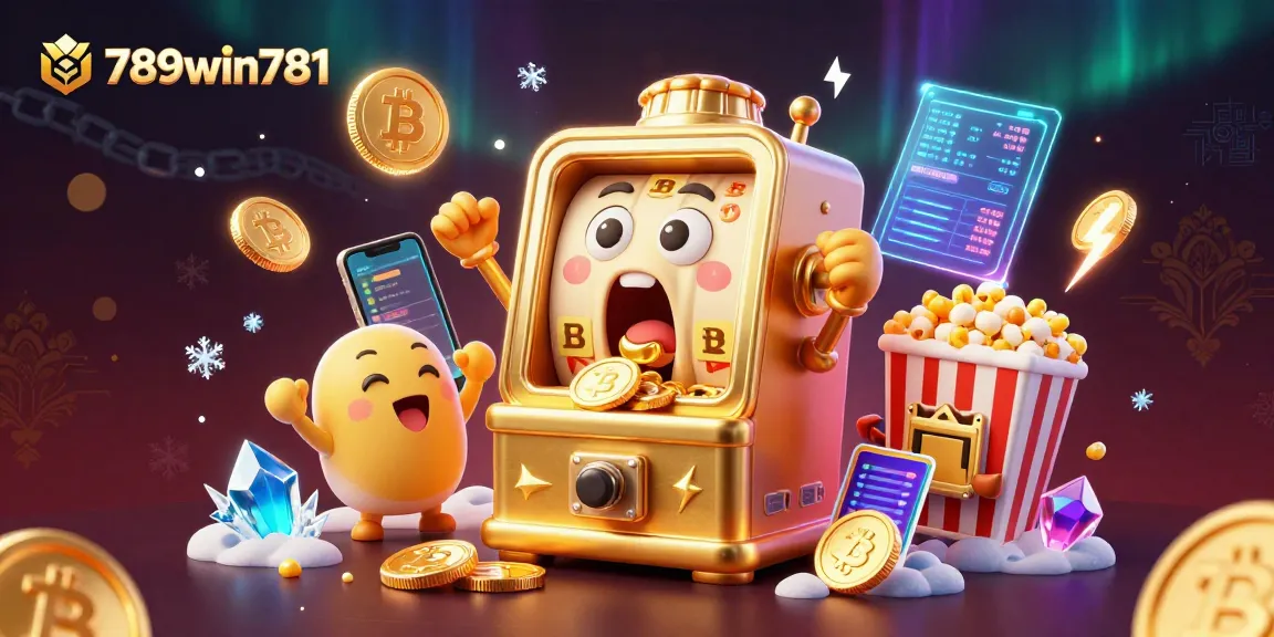 Experience thrilling wins at 789win781 with a vibrant 3D casino illustration showcasing a winning slot machine.