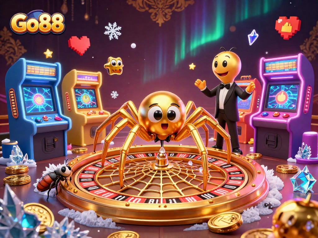 Engage with Go88's thrilling gaming experience, showcasing a vibrant casino-themed illustration.