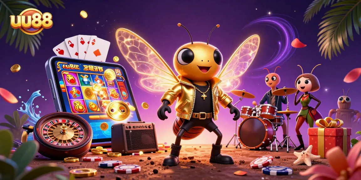 uu88 brings excitement with a cicada rock star and vibrant casino themes