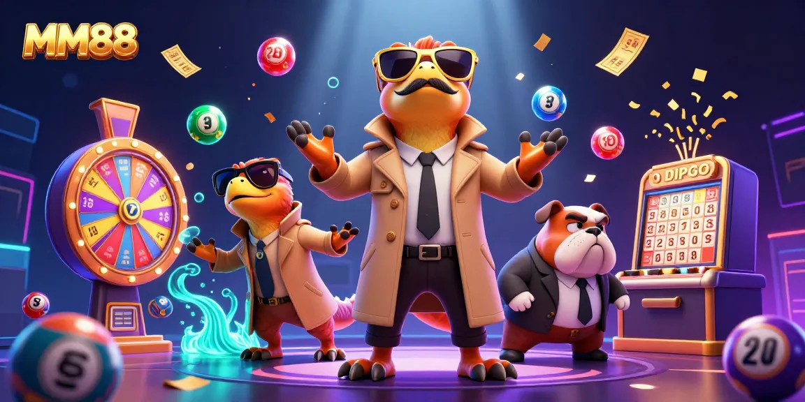 Experience the thrill of MM88 with cartoon raptors attempting entry into a VIP casino lounge amidst vibrant gaming chaos.