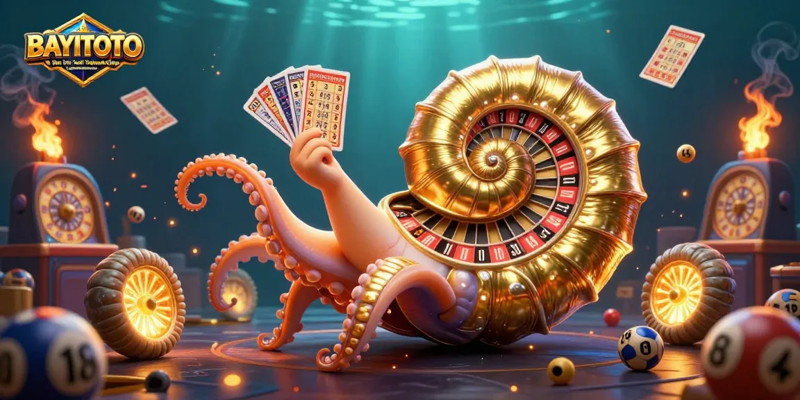 BAYITOTO Situs Toto Togel Terpopuler dengan Layanan Terpercaya depicting a vibrant lottery scene with dynamic cards and glowing elements