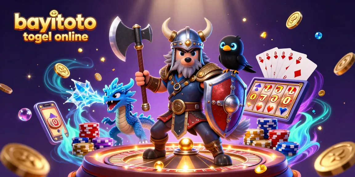 Experience the excitement of bayitoto togel online with our dynamic 3D illustration featuring thrilling gaming elements.