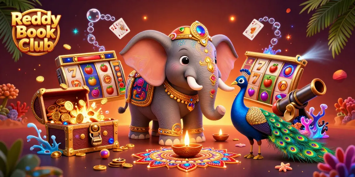 Experience thrilling gaming with Reddy Book Club featuring vibrant casino elements and festive charm.