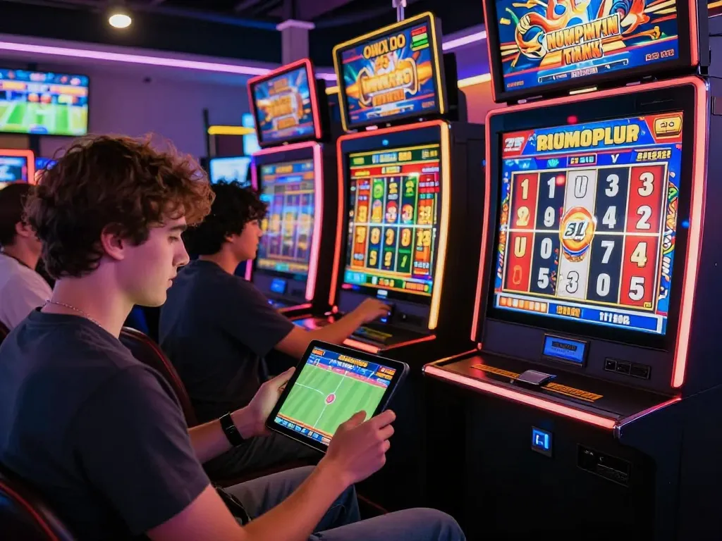 Exciting online betting vibe at UU88 with players engaged in vibrant sports betting and slots.