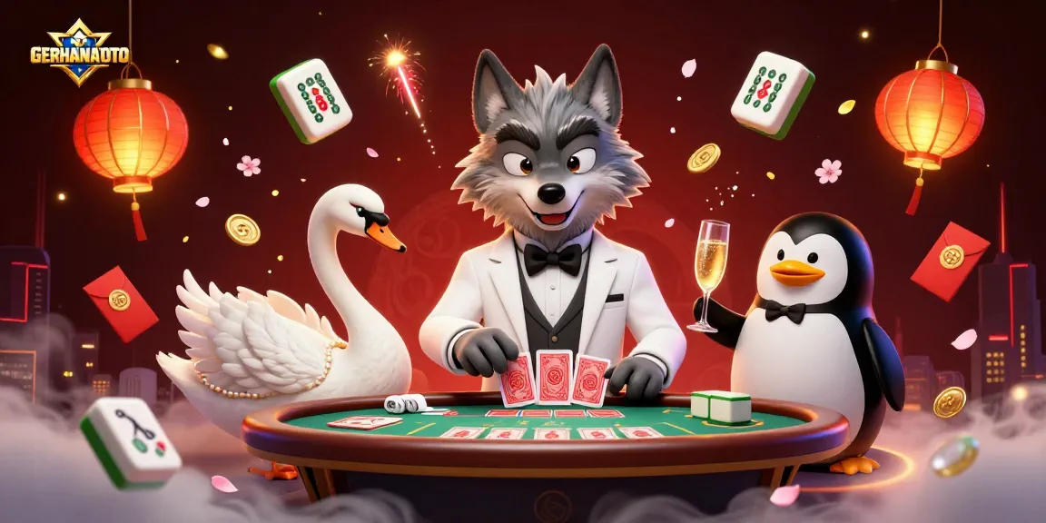GERHANATOTO menampilkan permainan baccarat dengan karakter lucu dan banyak elemen meriah