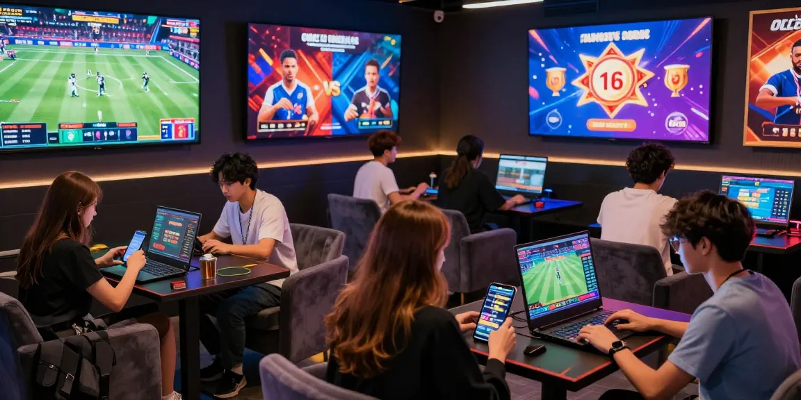 Engaging gaming scene showcasing people using OPEN88 for online betting in a vibrant environment.