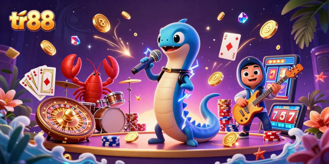 tr88 captures thrilling gaming atmosphere with vibrant casino characters and dynamic gameplay elements.