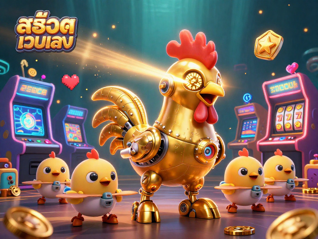 Spin slots and win big with สล็อตเว็บตรง in this vibrant 3D casino scene.