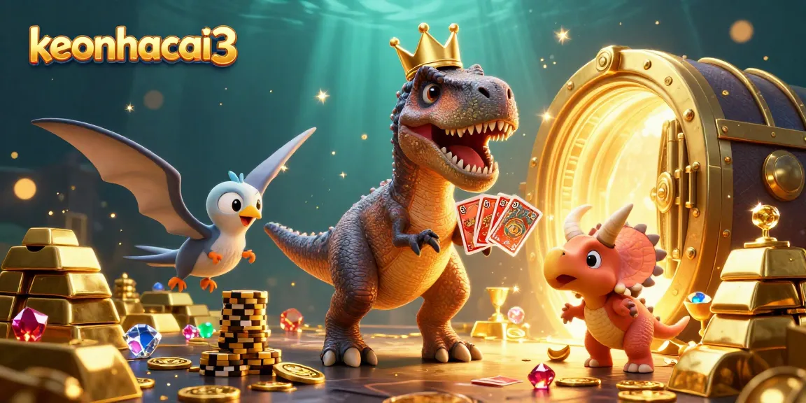 Engaging gaming scene featuring keonhacai3 characters amidst gold and jewels while placing bets.