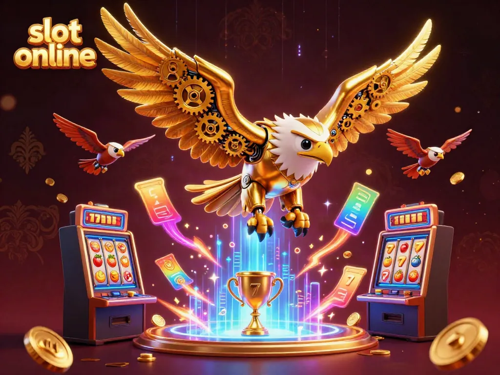 Mainkan slot online dengan gambar ilustrasi kasino yang penuh aksi dan detail