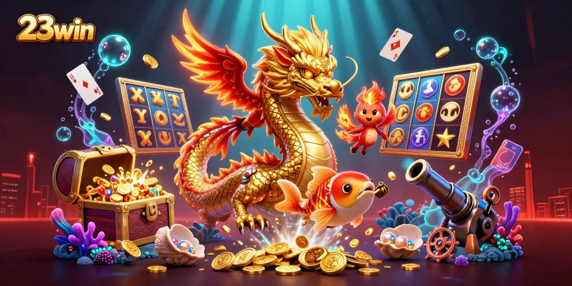Experience the thrill of winning with 23win's animated casino characters and vibrant 3D elements.