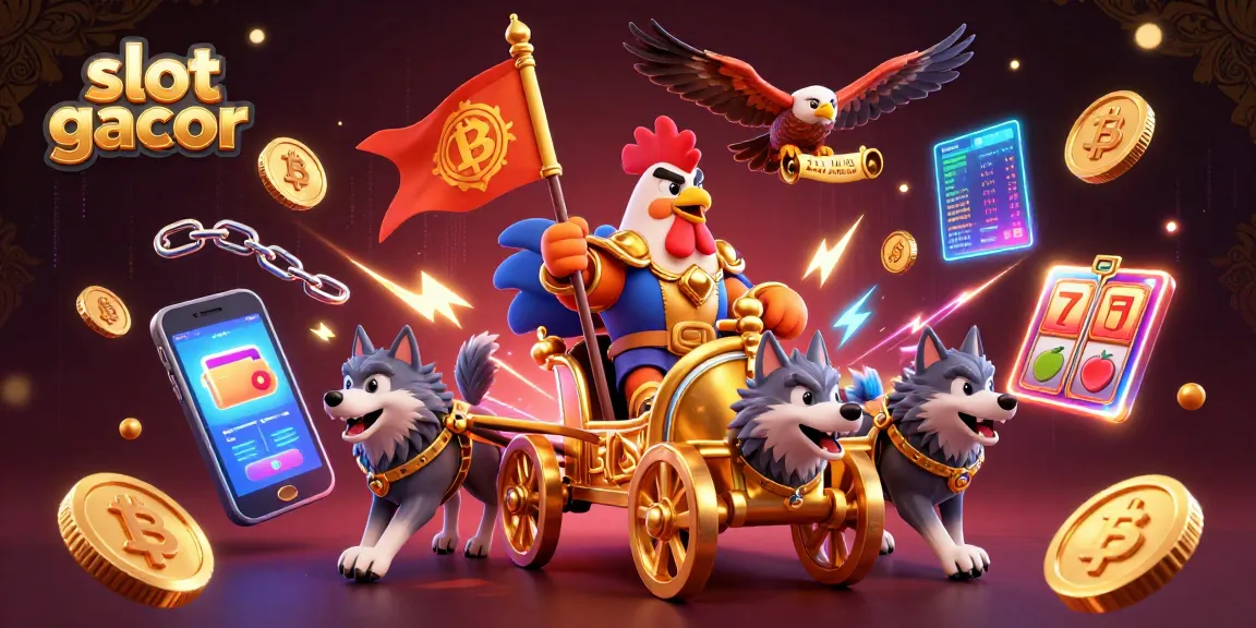 Slot gacor menampilkan karakter 3D kartun bertema kasino dengan elemen menarik yang berkilau.