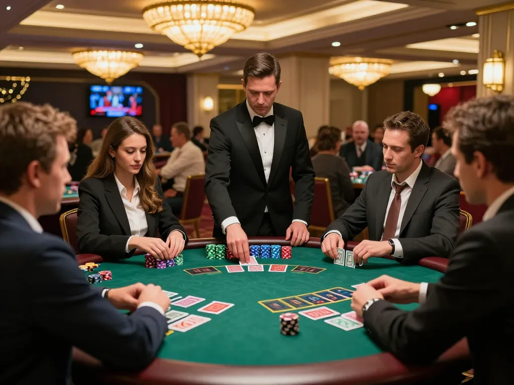 Sunwin blackjack players engaging in a strategic game at a luxurious casino table.