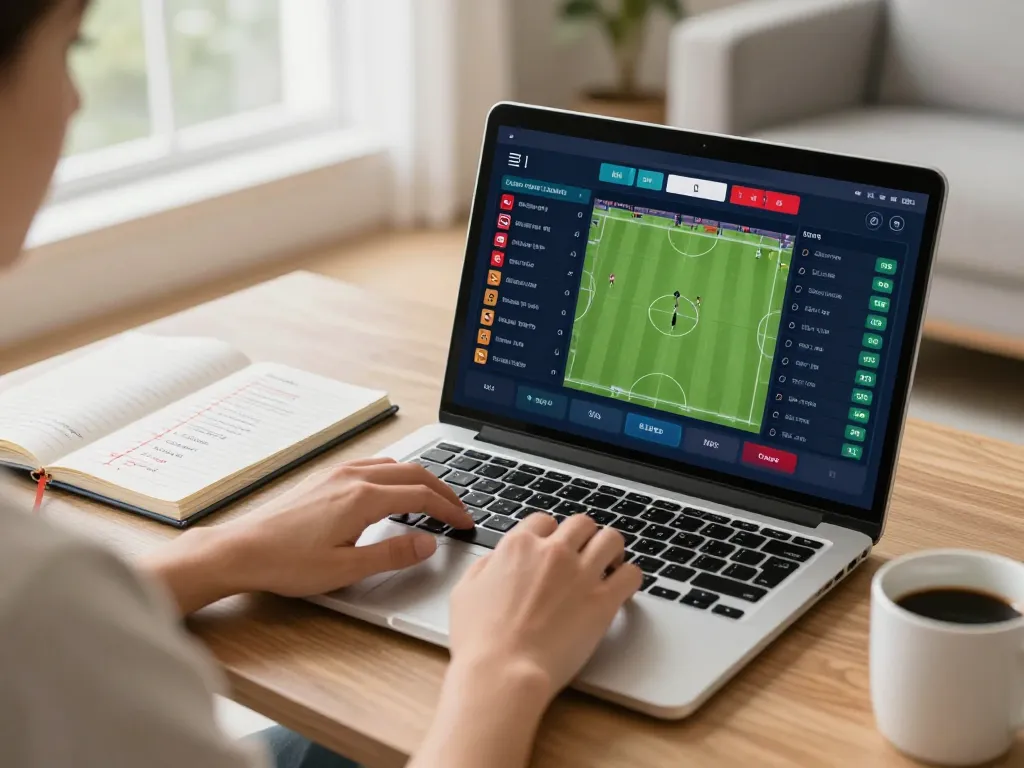 Engaging in online betting at nhà cái, a person analyzes sports odds on a laptop