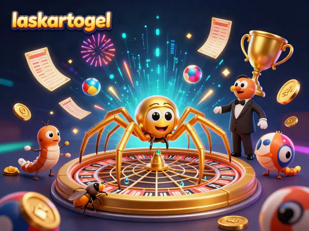 Experience the excitement of laskartogel with a vibrant scene of betting action featuring unique characters.