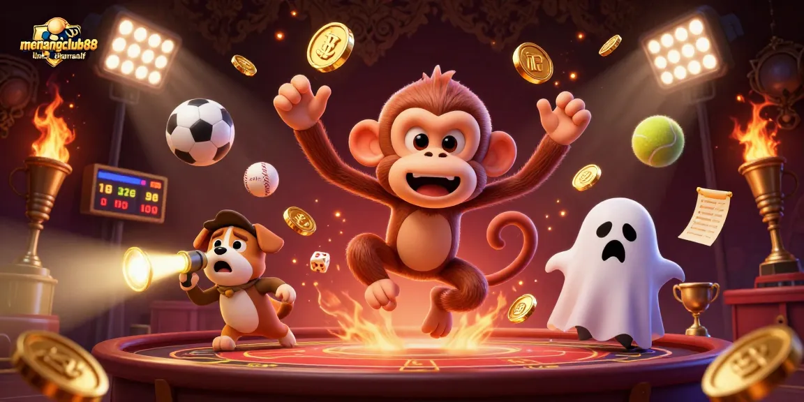 Experience thrilling wins with menangclub88 link alternatif in this dynamic 3D casino scene.