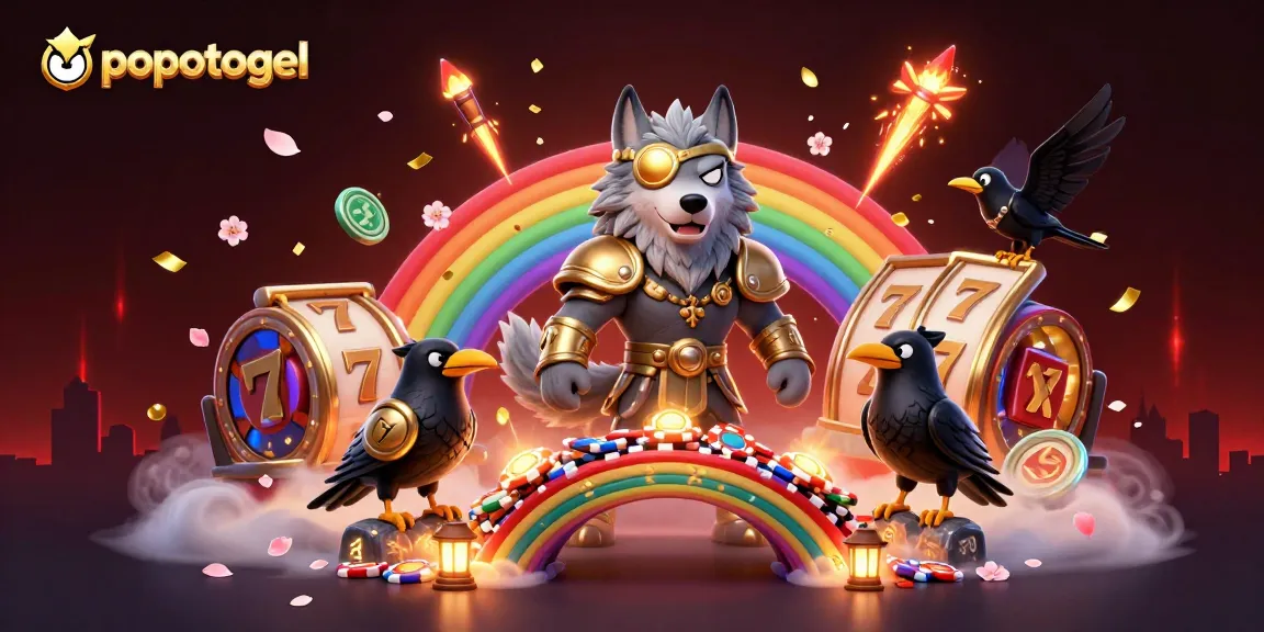 Experience popotogel excitement with Odin and cosmic casino elements in this vibrant 3D scene.