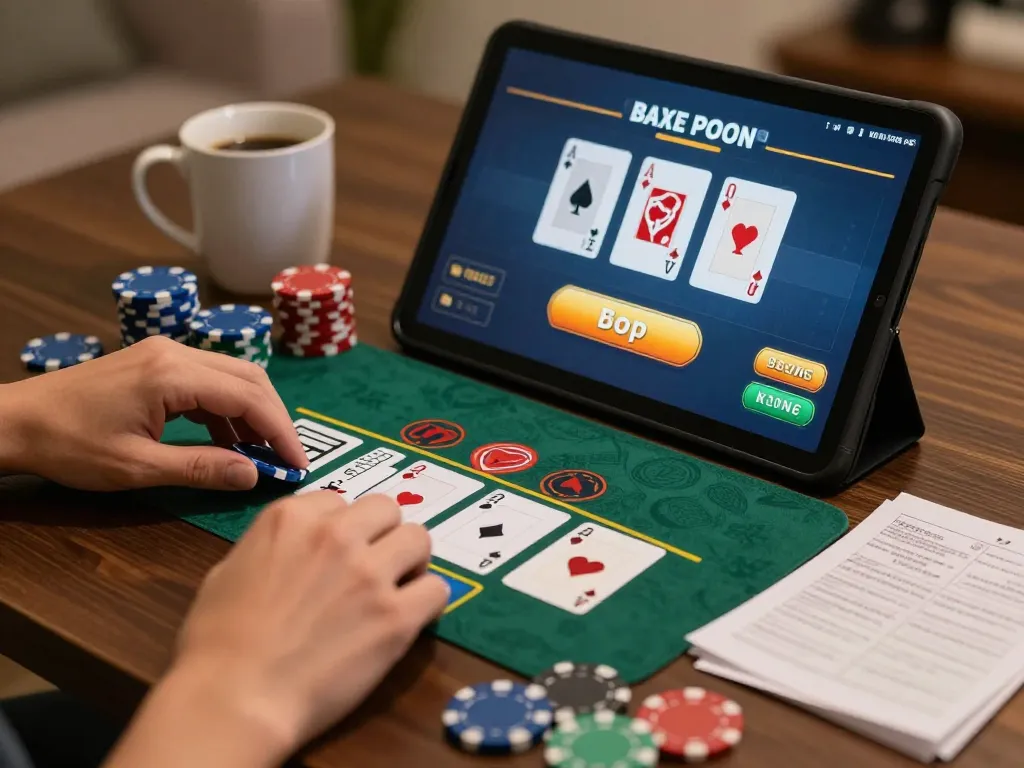 Sunwin players strategizing in an engaging online blackjack game, showcasing betting hands.