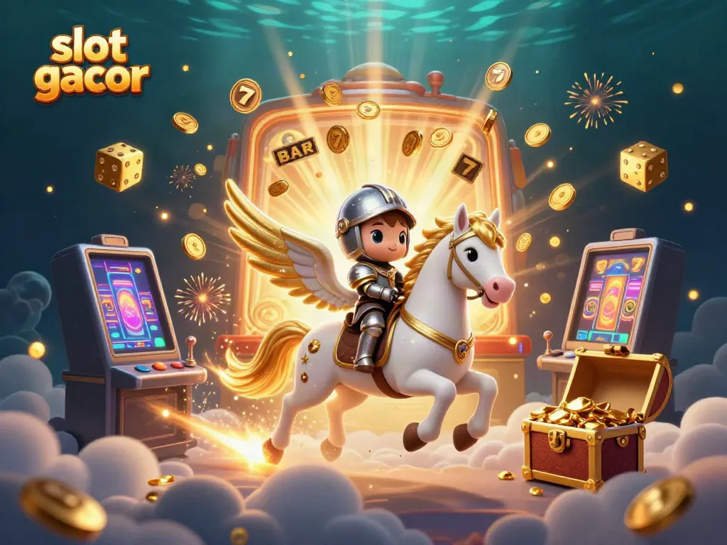 Experience the thrill of slot gacor with luck-packed visuals featuring a vibrant celestial scene.