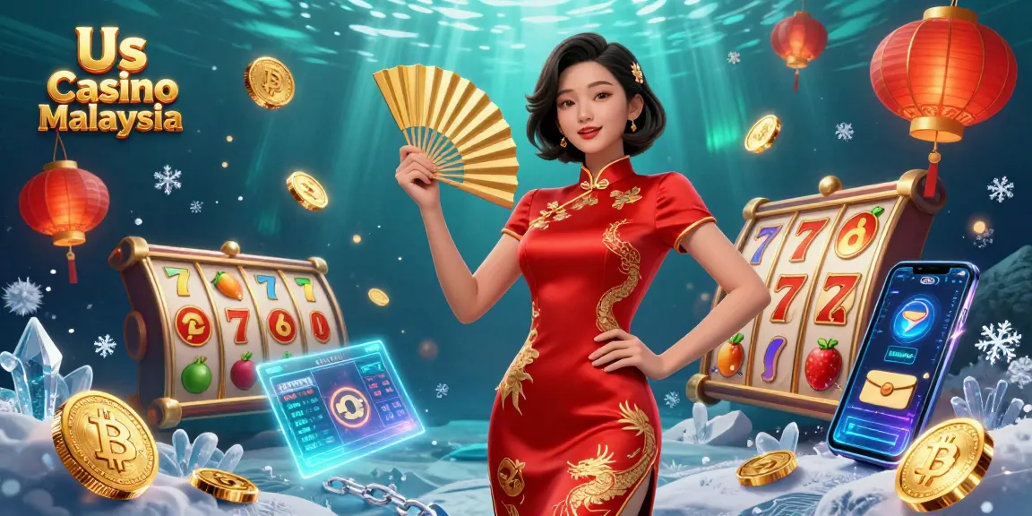 Experience vibrant slot gaming action at Us Casino Malaysia with captivating visuals and gold elements.