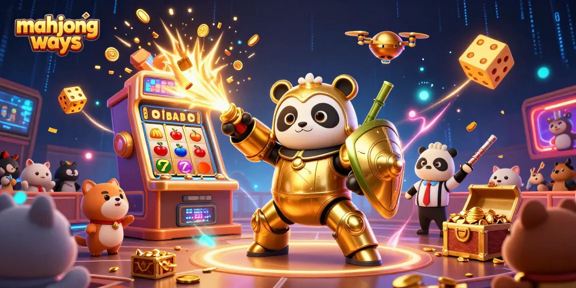 Engage with mahjong ways in a vibrant 3D casino scene featuring animated elements like a jackpot explosion.