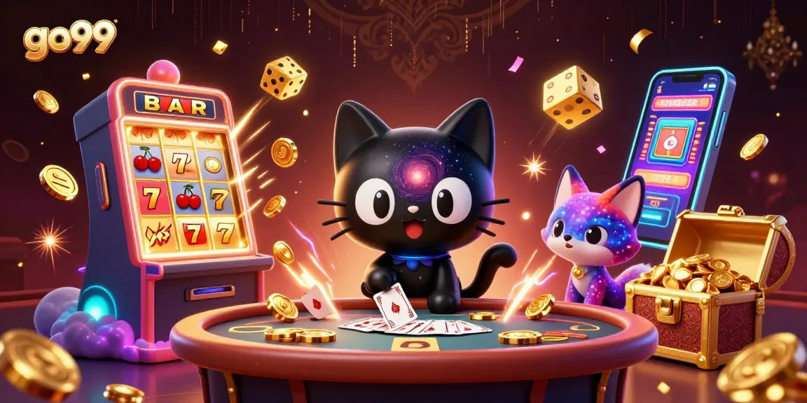 Experience thrilling gaming action at go99 with exciting slots and dynamic casino elements illustrated.