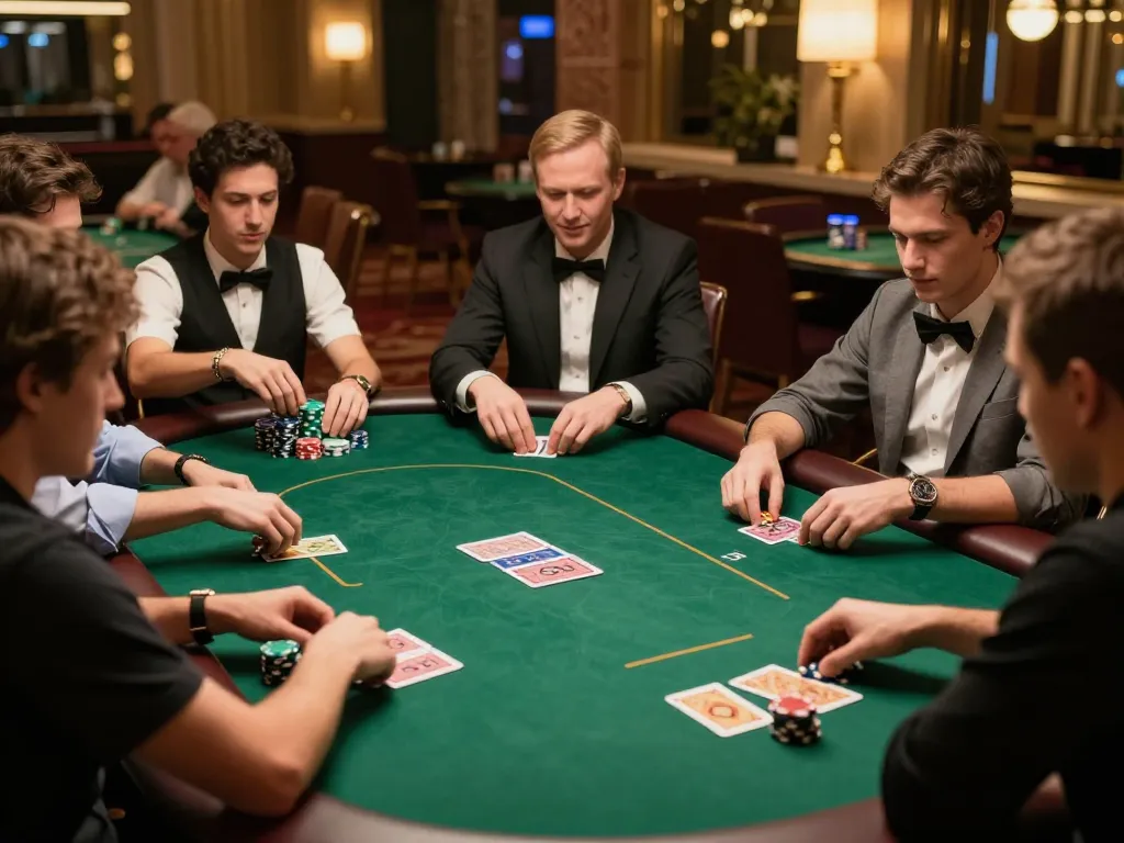Go88 poker action with players showcasing strategic gameplay and excitement at a luxury casino table.