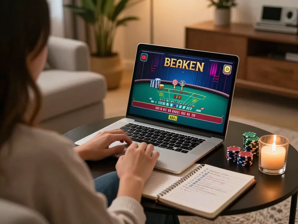 Player enjoying online casino gaming on TG88 platform from a cozy home environment.