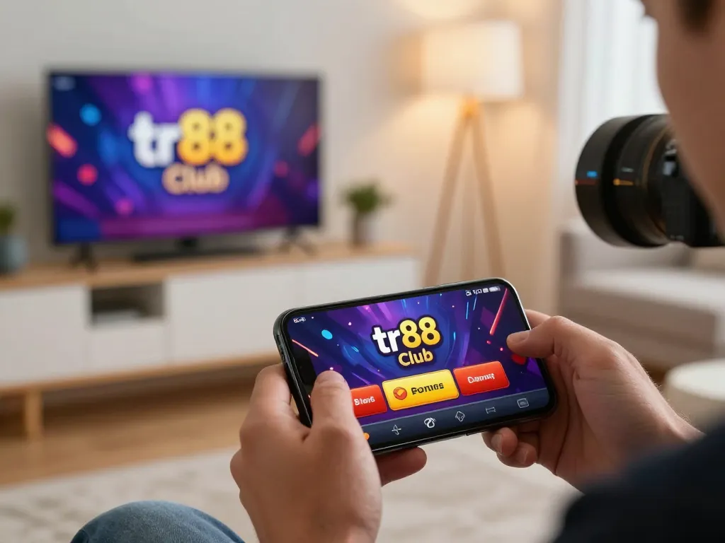 Player engages with tr88 club mobile app for a thrilling online gaming experience.