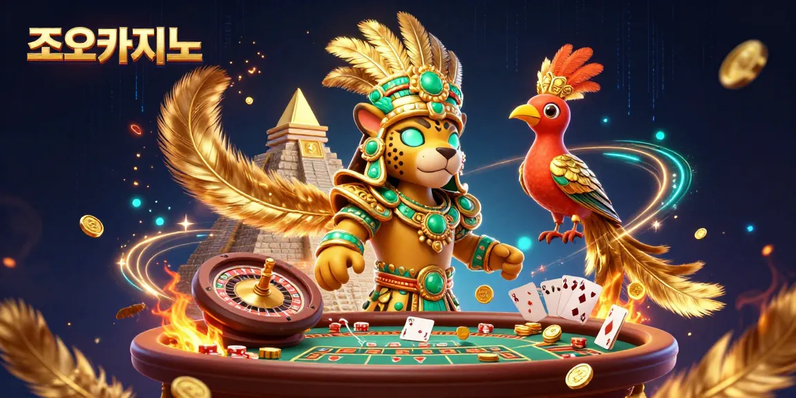 Engage with 조이카지노's premium gaming experience featuring a vibrant casino scene.
