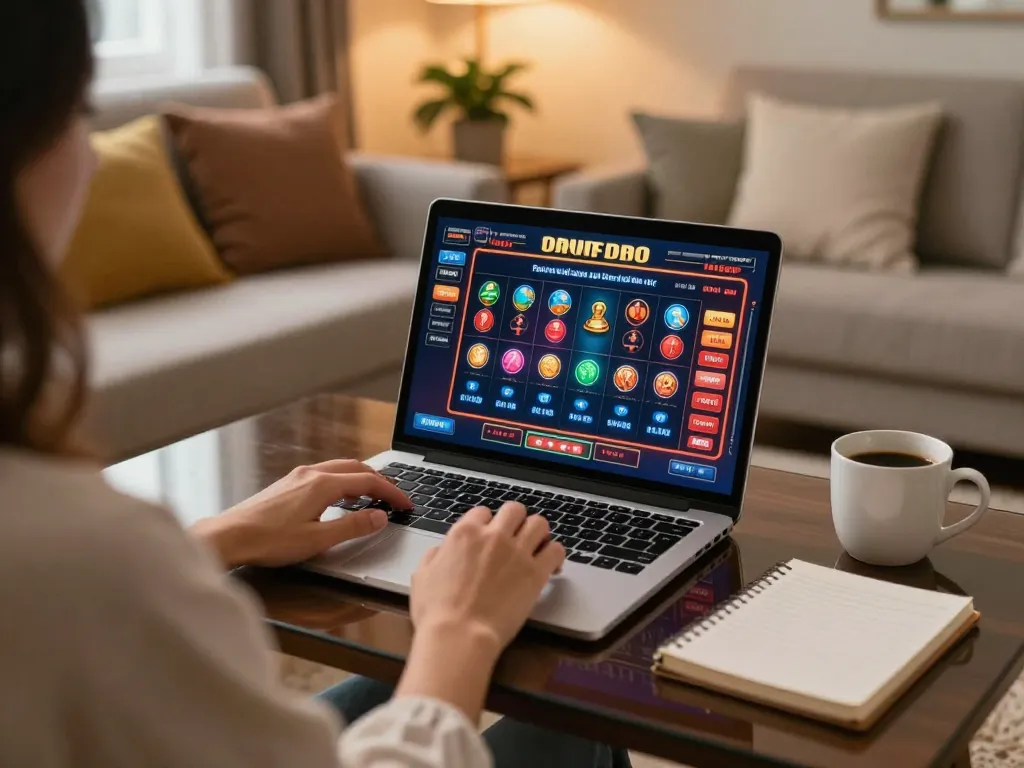 Player enjoying a game on RR 88 in a cozy home setting, reflecting responsible gambling
