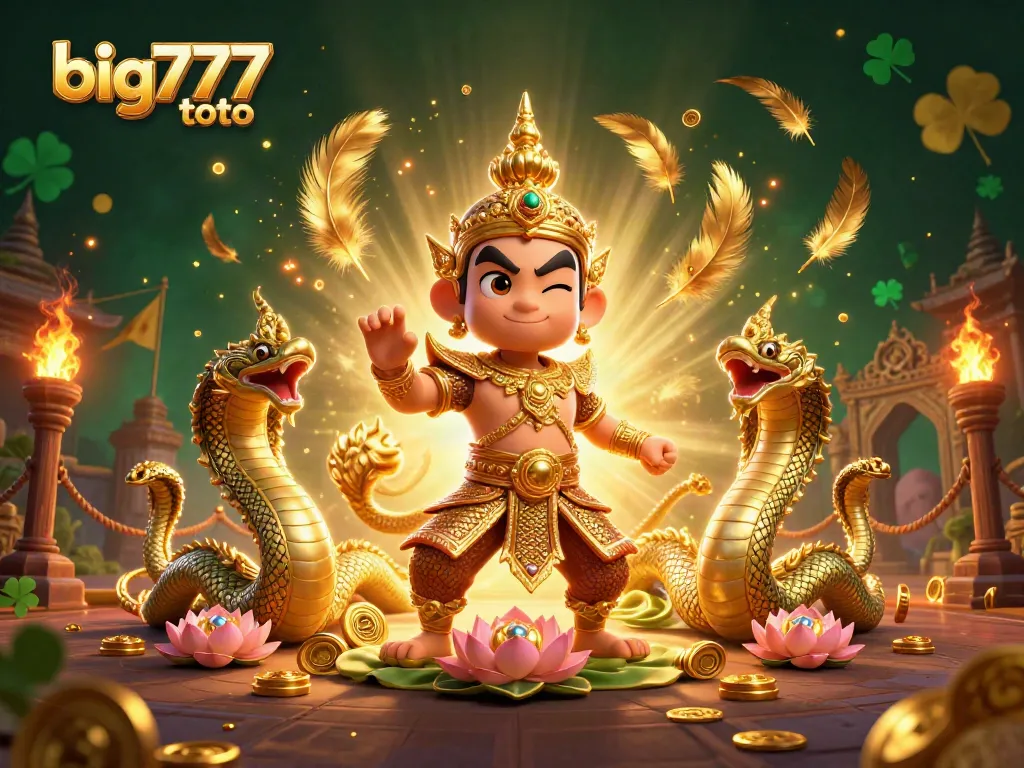 Play big777 toto in an exciting arena filled with gold coins and vibrant decorations.
