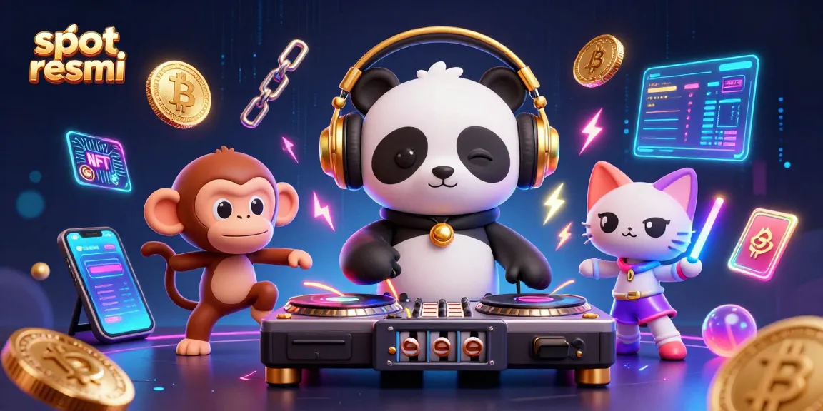 Spin and win at slot resmi with a DJ panda and breakdancing monkey in a vibrant casino atmosphere.