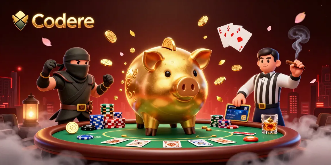 Engage in thrilling poker action with Codere's dynamic scene featuring gaming characters and elements.