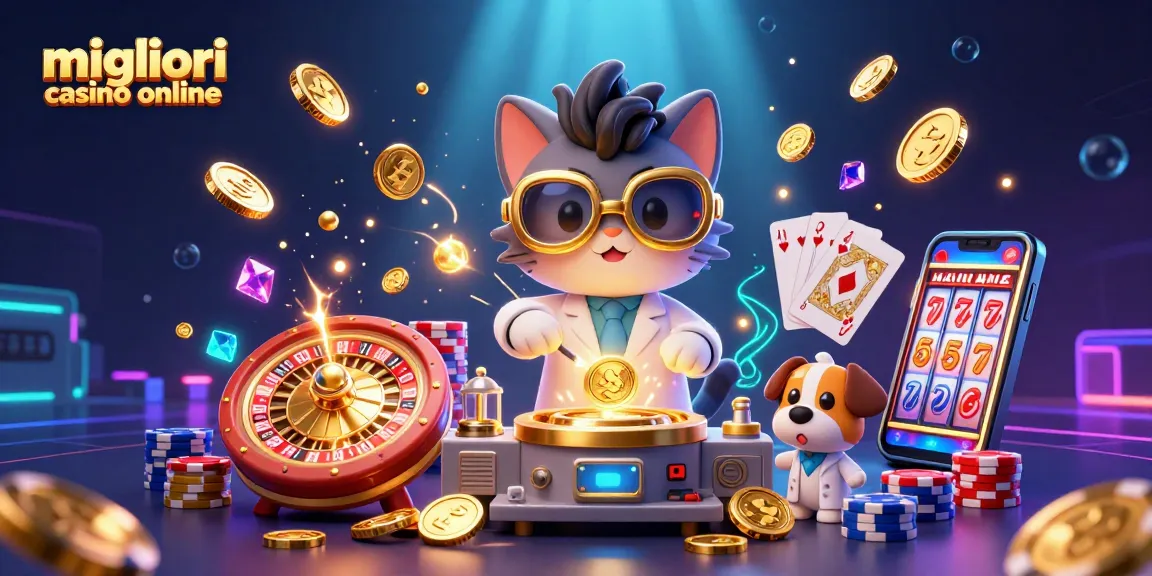 Vivi l'emozione dei migliori casinò online con monete d'oro e elementi di gioco vivaci.