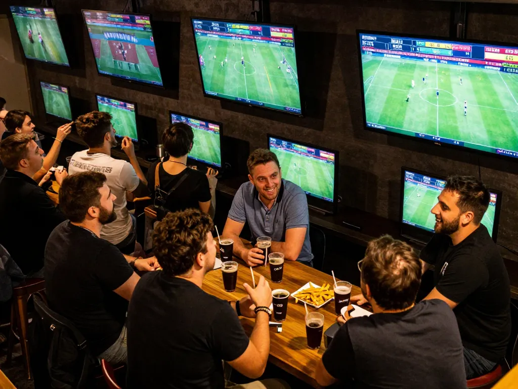 Tỷ Lệ Bóng Đá sports betting event with fans engaging and monitoring live odds