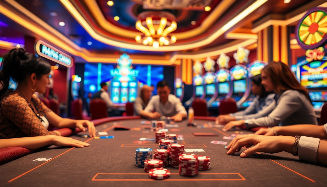 Experience top casinos with lively gaming tables, vibrant decor, and energetic players.