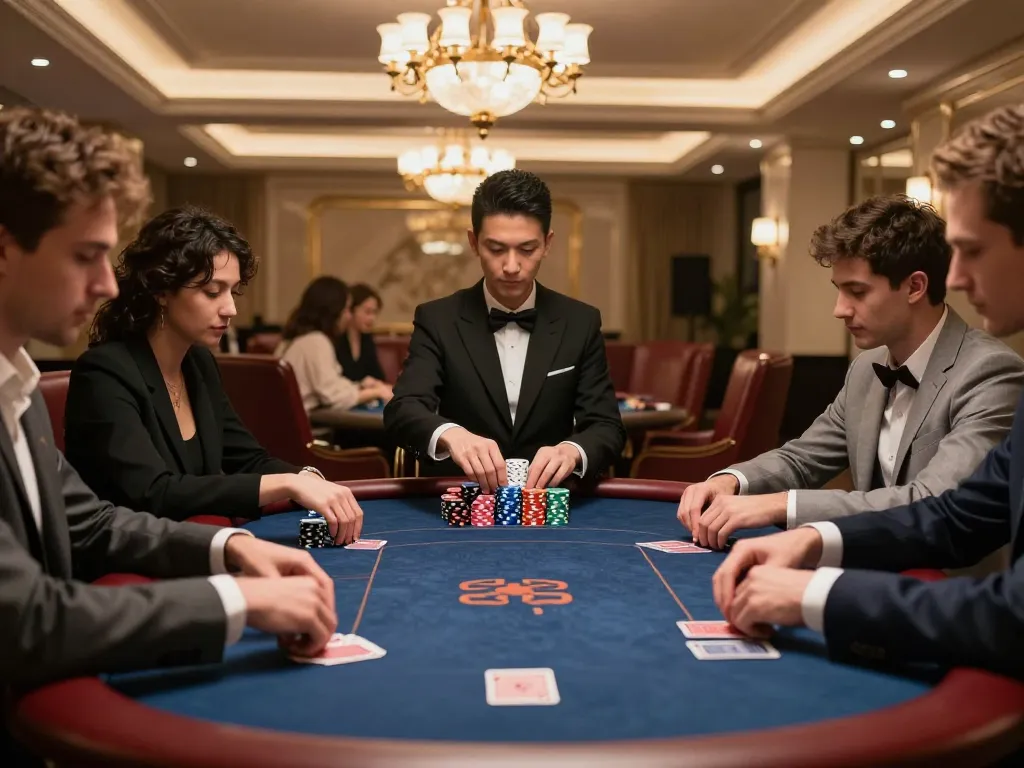 Winning poker hands showcased in LGOLUX VIP gaming area, highlighting strategy and excitement