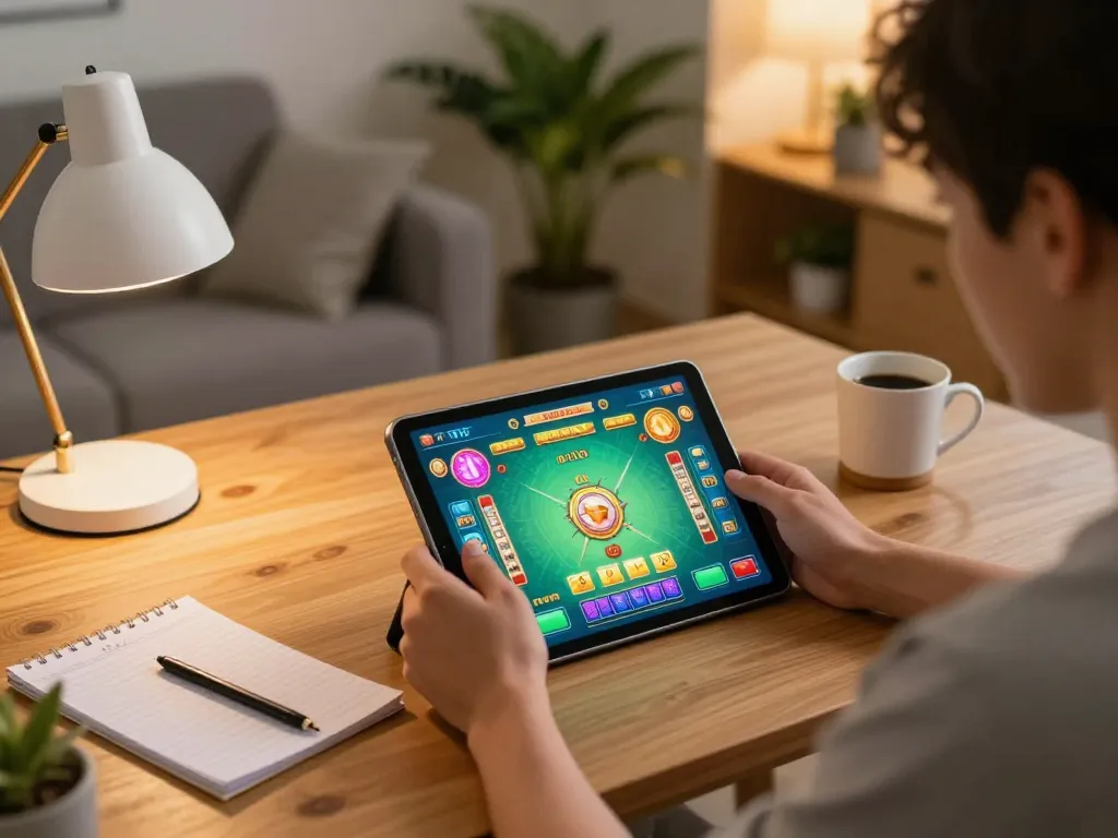 Engaging in tài xỉu online while enjoying a cozy gaming setup at home.