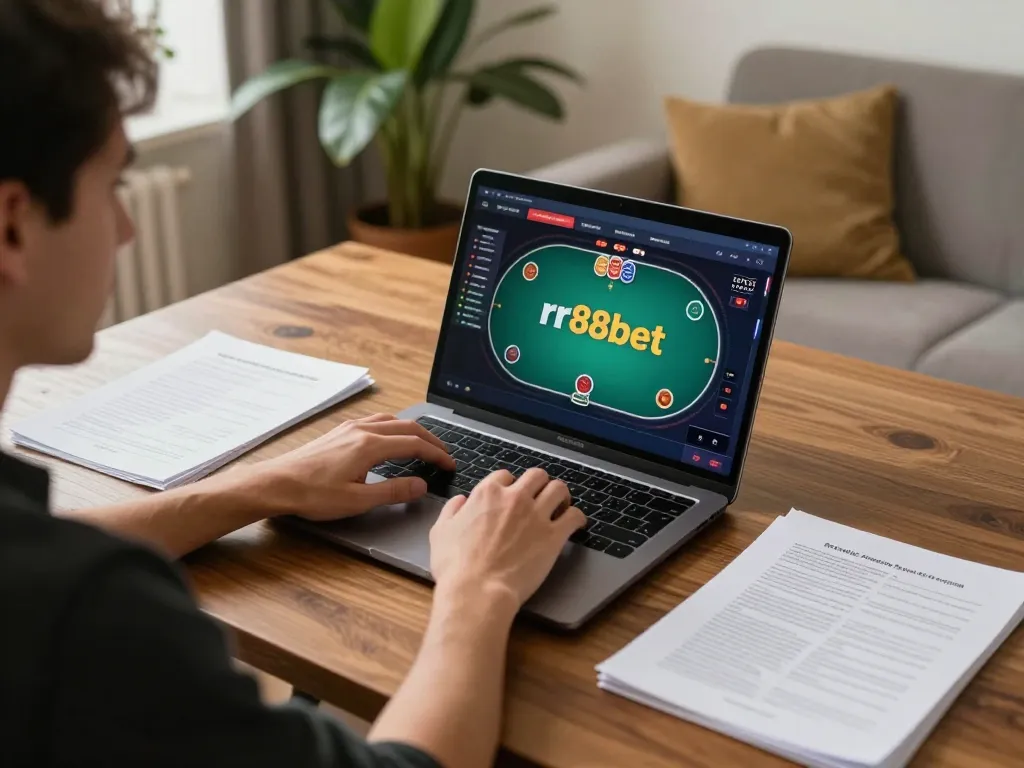 Engaging in rr88bet online poker while strategizing for better gameplay at home.