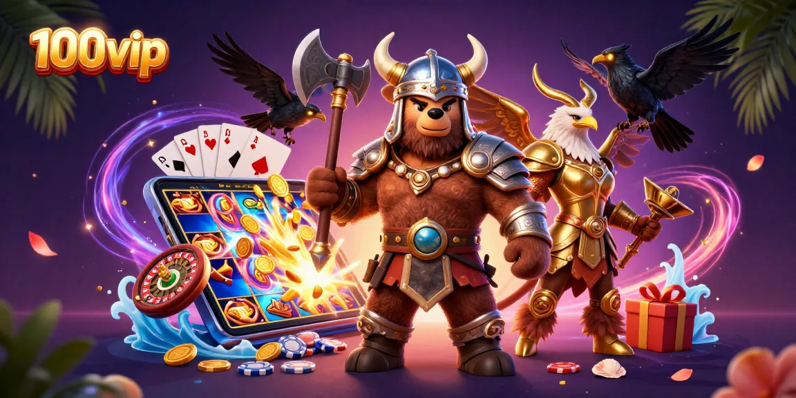 Experience thrilling casino adventures with 100vip's vibrant gaming scene and dynamic characters.