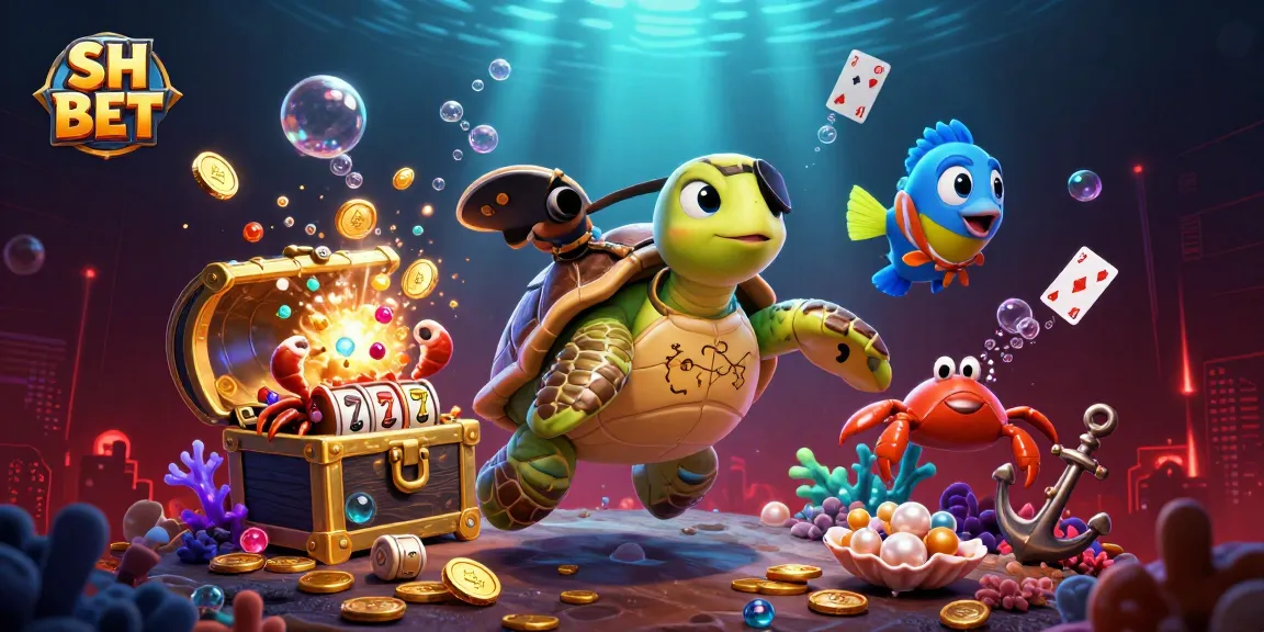 Engage with SH BET's vibrant underwater casino adventure featuring treasure and gambling elements.