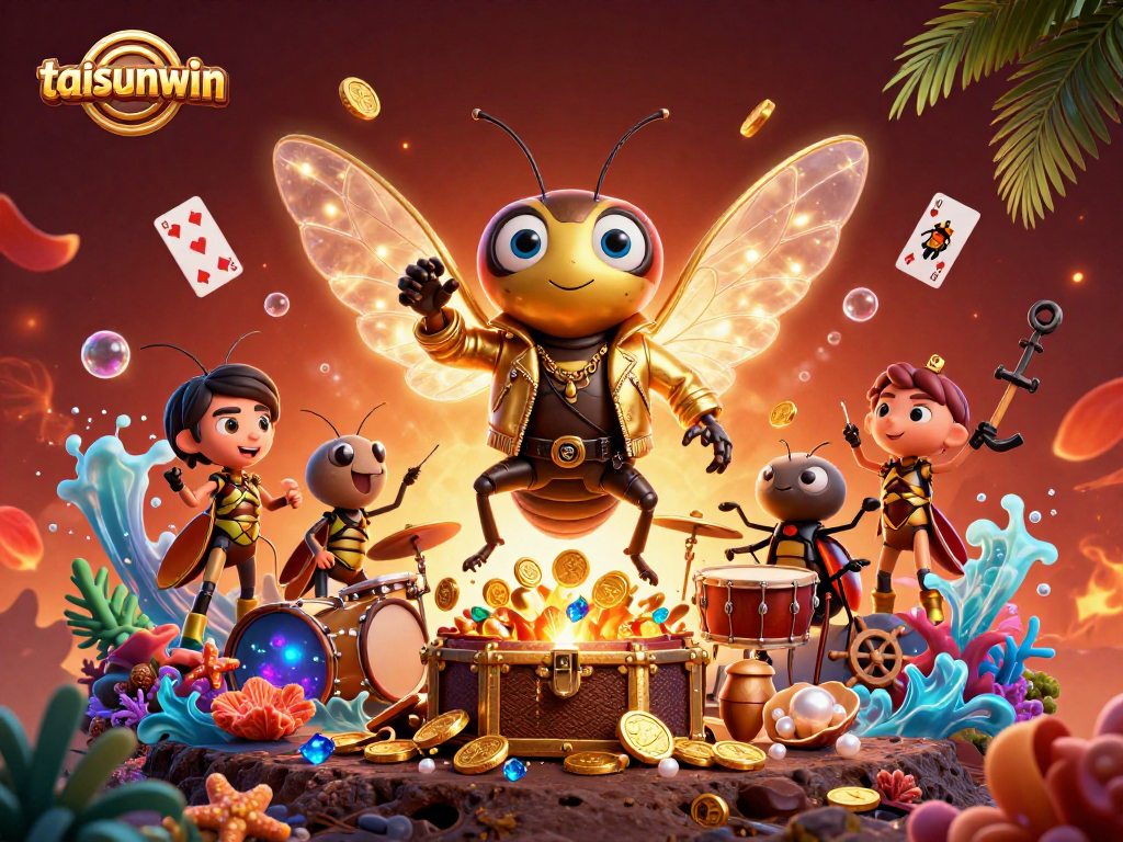 Engage in vibrant gaming action at taisunwin with a lively 3D casino scene filled with excitement.