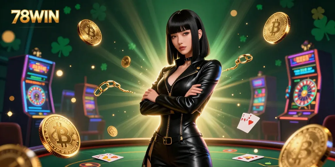 Engage with thrilling gaming experiences at 78WIN with vibrant neon casino elements.