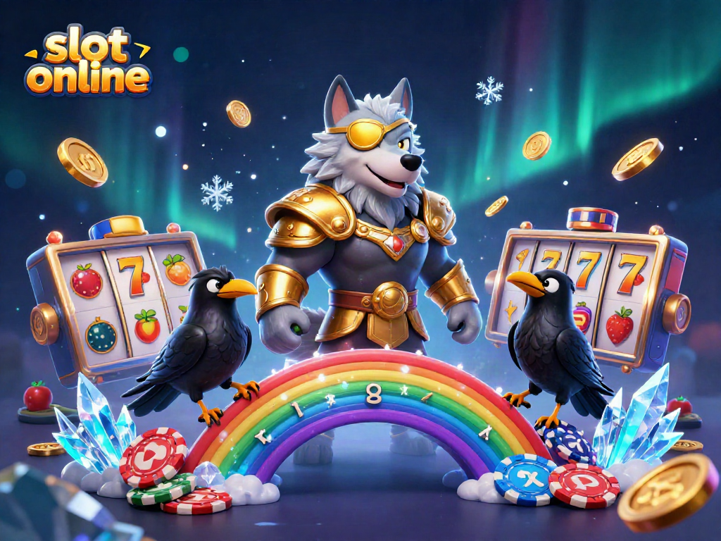 Raih kemenangan dengan slot online melalui simbol jackpot dan koin emas yang bersinar.